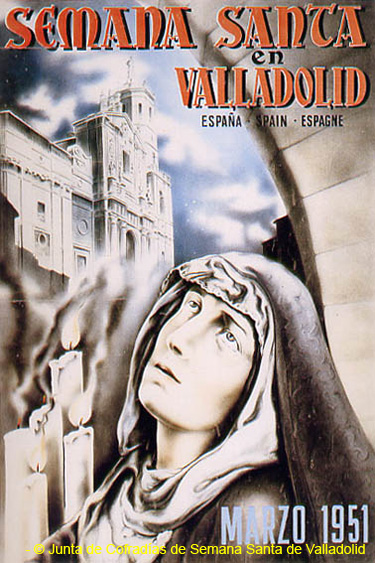 Semana Santa de Valladolid cartel de la JCSSVA 1951