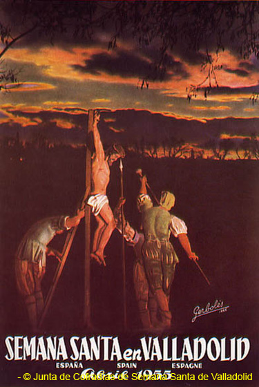 Semana Santa de Valladolid cartel de la JCSSVA 1955